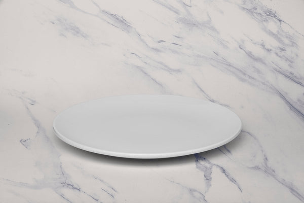 Ariane Vital Coupe 11 3/7" Vital Coupe - Warm White Porcelain Coupe Round Rimless Plate - 6/Case (AVCARN000011029) - iFoodservice Online
