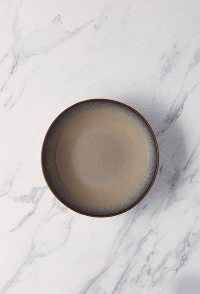 Ariane Vital Coupe 11" Splash Beige Porcelain Coupe Round Wok Deep Plate - 6/Case (AVCARN257012003) - iFoodservice Online