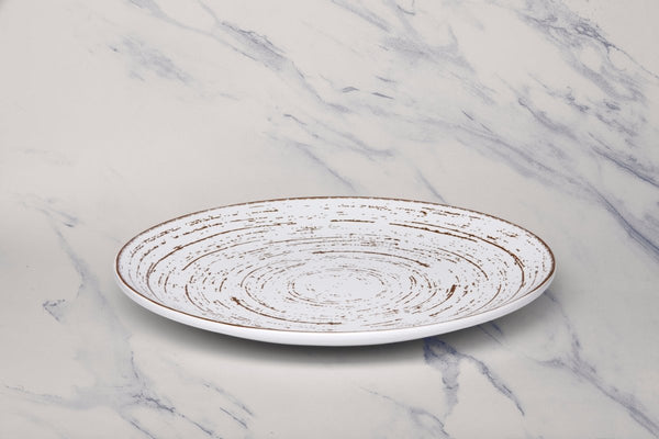 Ariane Vital Coupe 12 1/5" Tornado - White Matt Porcelain Coupe Round Rimless Plate - 6/Case (AVCARN427011031) - iFoodservice Online