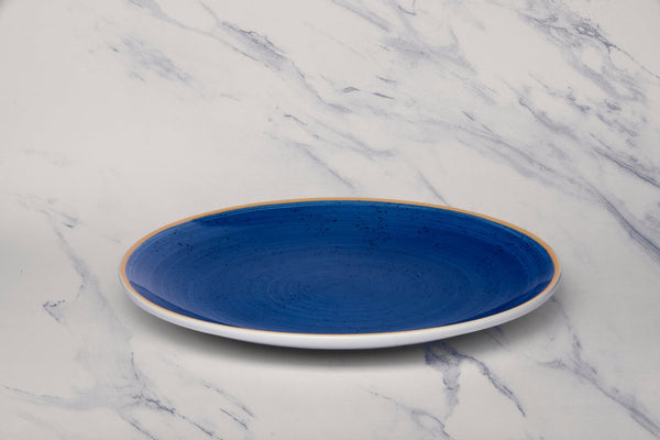 Ariane Vital Coupe 12 1/5" Twister Blue Porcelain Coupe Round Rimless Plate - 6/Case (AVCARN264011031) - iFoodservice Online