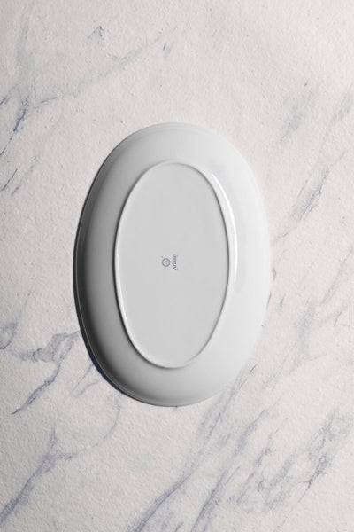 Ariane Vital Coupe 12 3/5" Twister Red Porcelain Coupe Oval Plate - 6/Case (AVCARN204015032) - iFoodservice Online