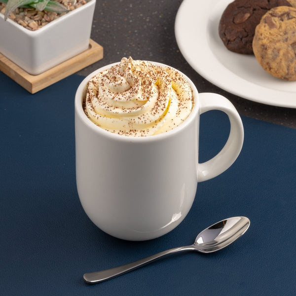 Ariane Vital Coupe 15 2/9 Oz Vital Coupe - Warm White Porcelain Coupe Curve Mug - 6/Case (AVCARN000054045) - iFoodservice Online