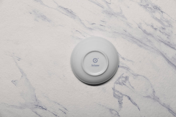 Ariane Vital Coupe 4 5/7" White & Blue Porcelain Coupe Bowl - 12/Case (AVCARND65022012) - iFoodservice Online