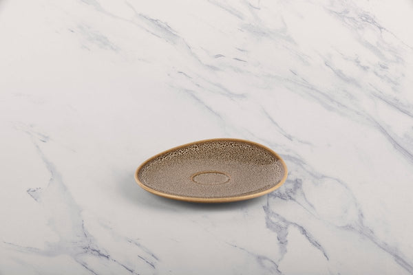 Ariane Vital Coupe 5 1/8" Freckles Porcelain Coupe Elevated Espresso Saucer - 12/Case (AVCARNC97014013) - iFoodservice Online