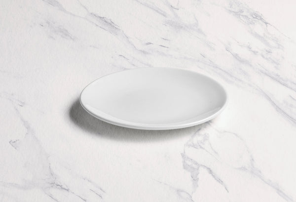 Ariane Vital Coupe 6" Vital Coupe - Warm White Porcelain Coupe Round Rimless Plate - 12/Case (AVCARN000011015) - iFoodservice Online