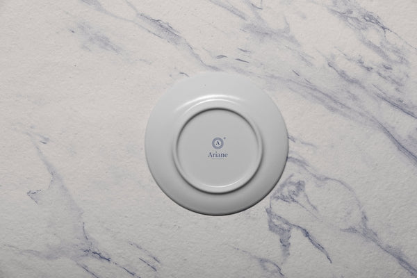 Ariane Vital Coupe 6" White & blue Porcelain Coupe Elevated Plate - 12/Case (AVCARND65111015) - iFoodservice Online