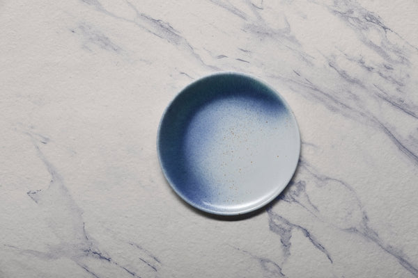 Ariane Vital Coupe 6" White & blue Porcelain Coupe Elevated Plate - 12/Case (AVCARND65111015) - iFoodservice Online