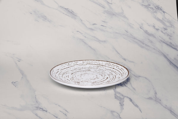 Ariane Vital Coupe 7" Tornado - White Matt Porcelain Coupe Round Rimless Plate - 12/Case (AVCARN427011018) - iFoodservice Online