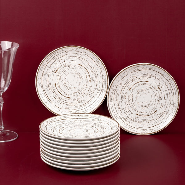 Ariane Vital Coupe 7" Tornado - White Matt Porcelain Coupe Round Rimless Plate - 12/Case (AVCARN427011018) - iFoodservice Online