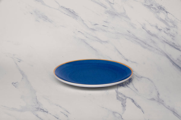 Ariane Vital Coupe 7" Twister Blue Porcelain Coupe Round Rimless Plate - 12/Case (AVCARN264011018) - iFoodservice Online