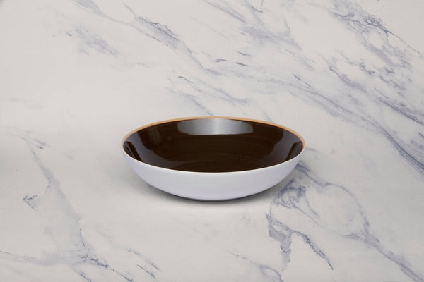 Ariane Vital Coupe 7" Twister Dark Brown Porcelain Coupe Round Deep Plate - 6/Case (AVCARN263012018) - iFoodservice Online