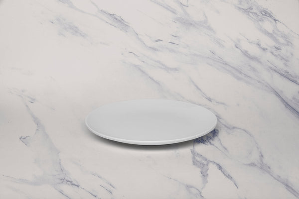 Ariane Vital Coupe 7" Vital Coupe - Warm White Porcelain Coupe Round Rimless Plate - 12/Case (AVCARN000011018) - iFoodservice Online