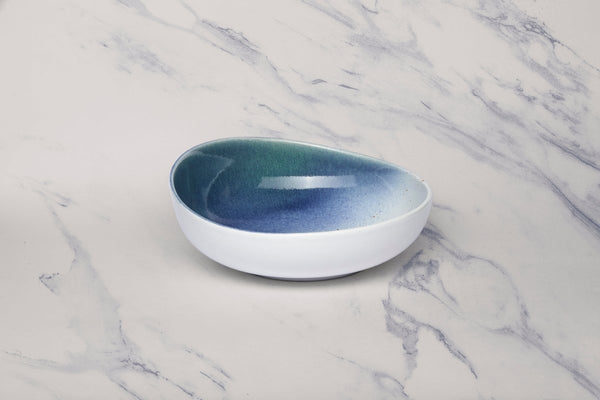 Ariane Vital Coupe 7" White & Blue Porcelain Bowl - 4/Case (AVCARND65022018) - iFoodservice Online