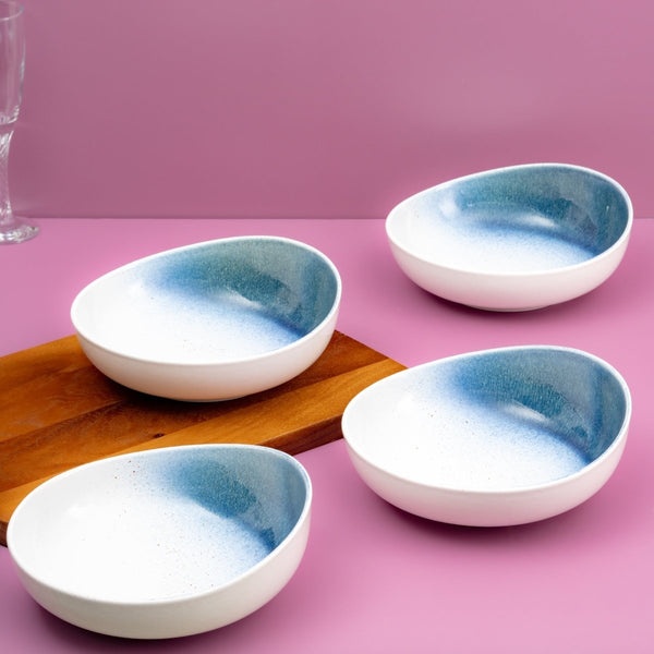 Ariane Vital Coupe 7" White & Blue Porcelain Bowl - 4/Case (AVCARND65022018) - iFoodservice Online