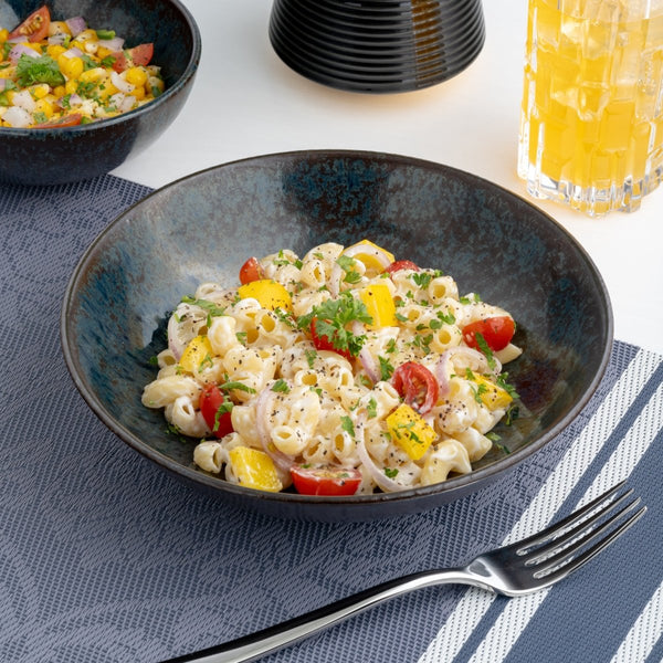 Ariane Vital Coupe 8 1/4" Equinox Black Porcelain Coupe Round Deep Plate - 6/Case (AVCARND66012001) - iFoodservice Online