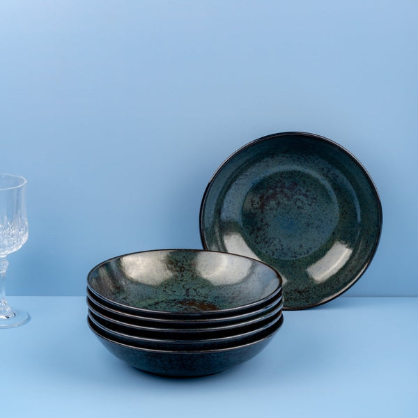 Ariane Vital Coupe 8 1/4" Equinox Black Porcelain Coupe Round Deep Plate - 6/Case (AVCARND66012001) - iFoodservice Online