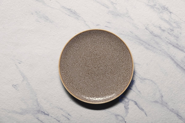 Ariane Vital Coupe 8 1/4" Freckles Porcelain Coupe Round Rimless Plate - 12/Case (AVCARNC97011021) - iFoodservice Online