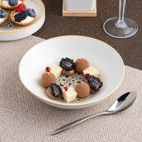 Ariane Vital Coupe 8 1/4" Jaguar White Porcelain Coupe Round Deep Plate - 6/Case (AVCARND52012001) - iFoodservice Online