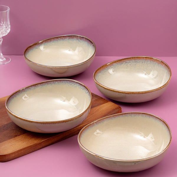 Ariane Vital Coupe 8 1/4" Splash Beige Porcelain Coupe Bowl - 4/Case (AVCARN257022021) - iFoodservice Online
