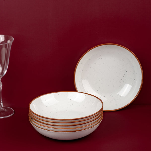 Ariane Vital Coupe 8 1/4" Terra Arena White Porcelain Coupe Round Deep Plate - 6/Case (AVCARN205012001) - iFoodservice Online