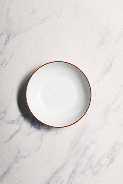 Ariane Vital Coupe 8 1/4" Terra Arena White Porcelain Coupe Round Deep Plate - 6/Case (AVCARN205012001) - iFoodservice Online