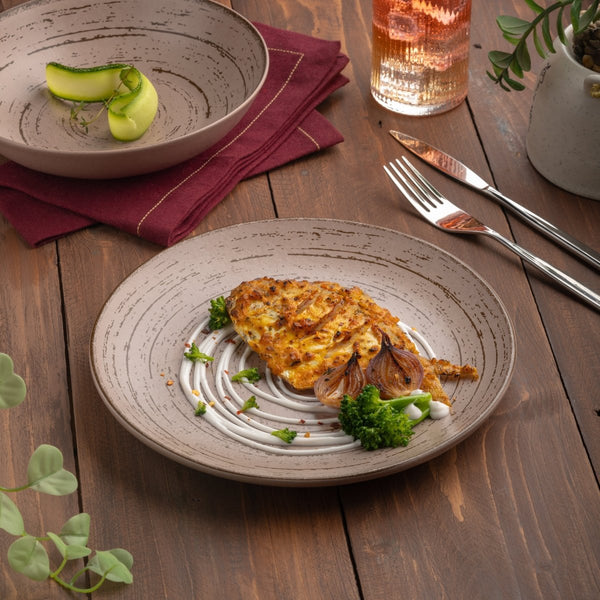 Ariane Vital Coupe 8 1/4" Tornado - Dessert Sage Porcelain Coupe Round Rimless Plate - 12/Case (AVCARN429011021) - iFoodservice Online