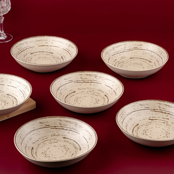 Ariane Vital Coupe 8 1/4" Tornado - Sand Dollar Gray Porcelain Coupe Round Deep Plate - 6/Case (AVCARN428012001) - iFoodservice Online