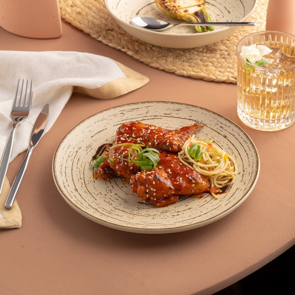 Ariane Vital Coupe 8 1/4" Tornado - Sand Dollar Porcelain Coupe Round Rimless Plate - 12/Case (AVCARN428011021) - iFoodservice Online