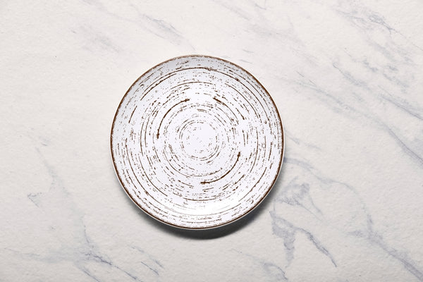 Ariane Vital Coupe 8 1/4" Tornado - White Matt Porcelain Coupe Round Rimless Plate - 12/Case (AVCARN427011021) - iFoodservice Online