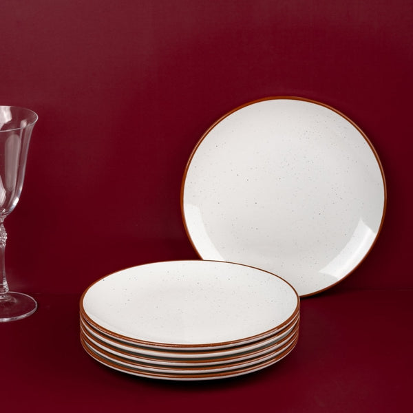 Ariane Vital Coupe 9 4/9" Terra Arena White Porcelain Coupe Round Rimless Plate - 6/Case (AVCARN205011024) - iFoodservice Online