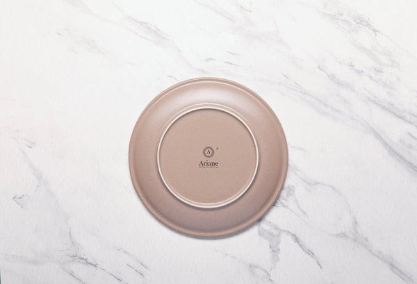 Ariane Vital Coupe 9 4/9" Tornado - Dessert Sage Gray Porcelain Coupe Round Rimless Plate - 6/Case (AVCARN429011024) - iFoodservice Online