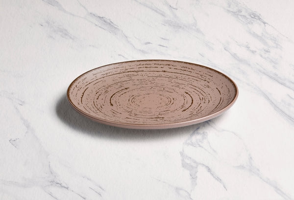 Ariane Vital Coupe 9 4/9" Tornado - Dessert Sage Gray Porcelain Coupe Round Rimless Plate - 6/Case (AVCARN429011024) - iFoodservice Online
