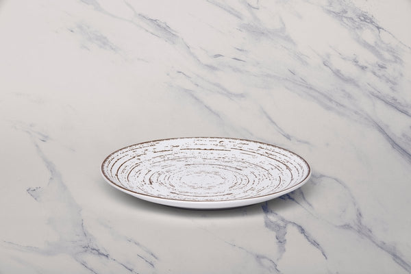 Ariane Vital Coupe 9 4/9" Tornado - White Matt Porcelain Coupe Round Rimless Plate - 6/Case (AVCARN427011024) - iFoodservice Online
