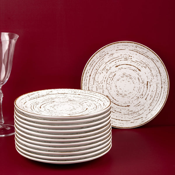 Ariane Vital Coupe 9 4/9" Tornado - White Matt Porcelain Coupe Round Rimless Plate - 6/Case (AVCARN427011024) - iFoodservice Online