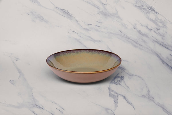 Ariane Vital Coupe 9 5/6" Splash Beige Porcelain Coupe Round Deep Plate - 6/Case (AVCARN257012025) - iFoodservice Online