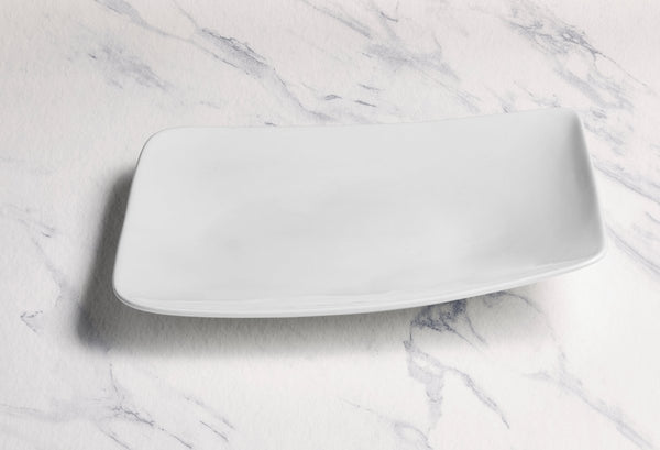 Ariane Vital Rectangle 11 4/5" x 11" - Warm White Porcelain Rectangle Plate - 6/Case (AVRARN000011030) - iFoodservice Online