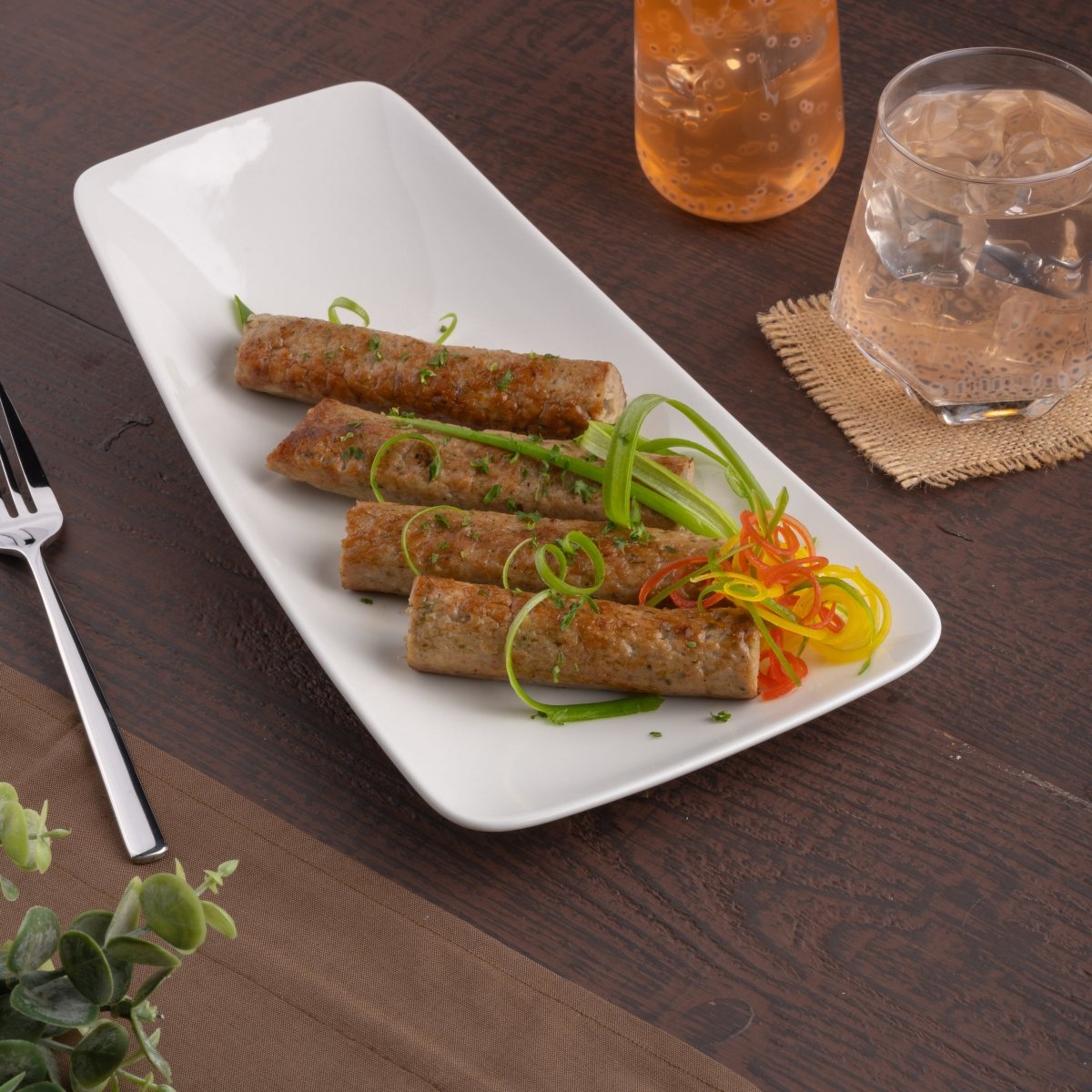 Ariane Vital Rectangle 13" x 9" Warm White Porcelain Plate - 6/Case (AVRARN000011033) - iFoodservice Online