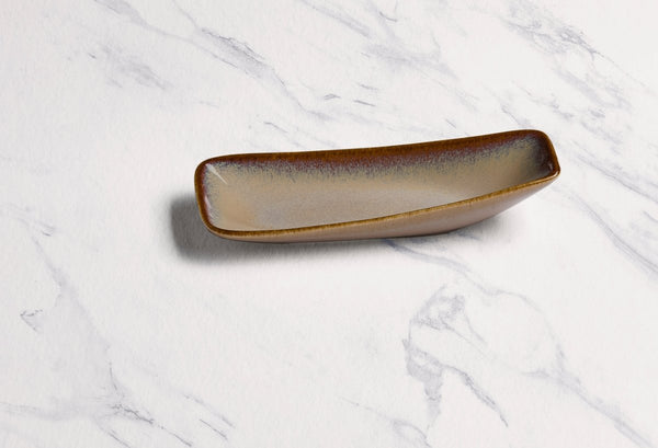 Ariane Vital Rectangle 6" x 3 1/3" Splash Beige Porcelain Plate - 12/Case (AVRARN257011015) - iFoodservice Online