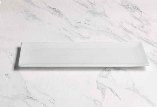Ariane White 11 3/7" x 5 5/7" Panorama Porcelain Rectangle Plate - 6/Case (ARRARN000011002) - iFoodservice Online