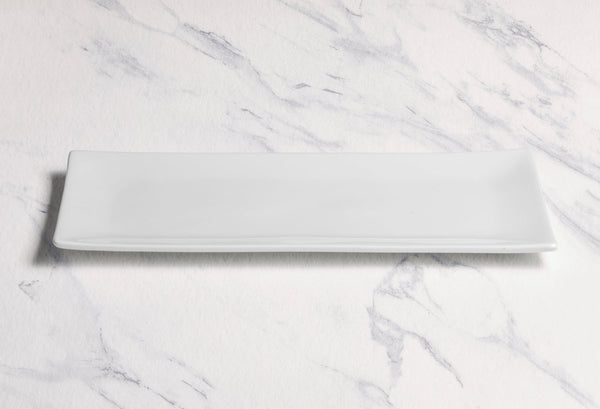 Ariane White 12 3/5" x 6 1/9" Panorama Porcelain Rectangle Plate - 6/Case (ARRARN000011001) - iFoodservice Online