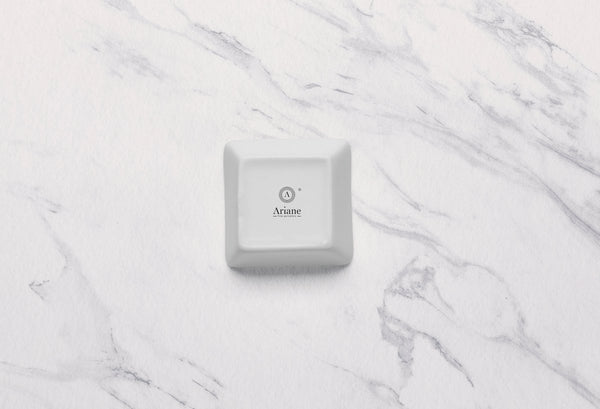 Ariane White 2 3/4" x 2 3/4" Miniature Porcelain Squire Plate - 18/Case (AMNARN000101002) - iFoodservice Online