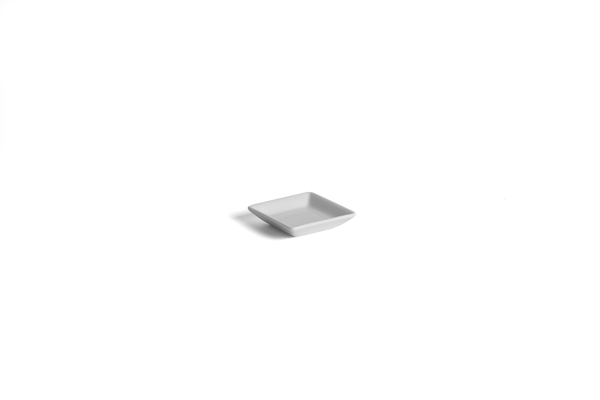 Ariane White 2 5/9" x 2 5/9" x 5/9” Miniature Porcelain Squire Plate - 18/Case (AMNARN000101015) - iFoodservice Online