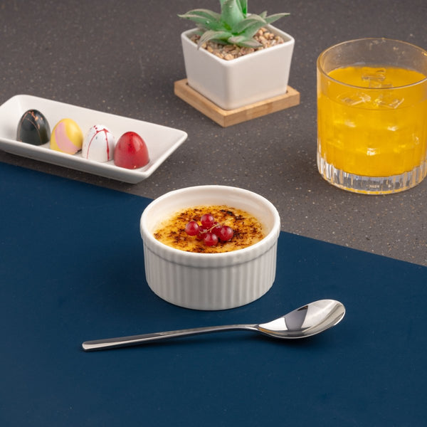 Ariane White 3 1/2" Prime - Warm White Porcelain Butter Ramekin Grooves - 12/Case (APRARN000075003) - iFoodservice Online