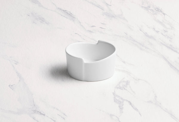 Ariane White 3 1/7" x 1 4/7" x 1 1/3” Miniature Porcelain Double Step Round Bowl - 18/Case (AMNARN000101008) - iFoodservice Online