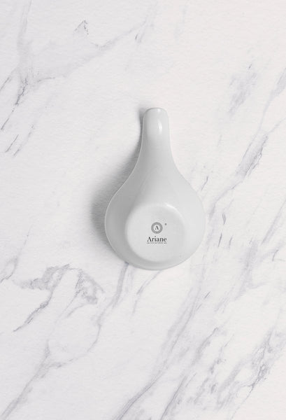 Ariane White 3 7/9" x 2 1/5” Miniature Porcelain Straight Spoon Bowl - 18/Case (AMNARN000101017) - iFoodservice Online