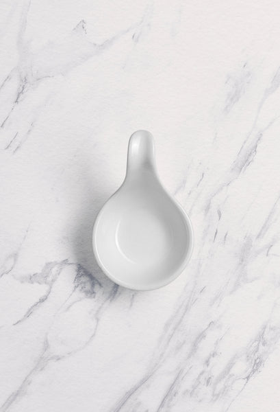 Ariane White 3 7/9" x 2 1/5” Miniature Porcelain Straight Spoon Bowl - 18/Case (AMNARN000101017) - iFoodservice Online