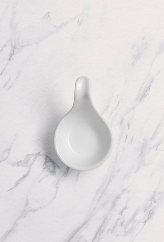 Ariane White 3 7/9" x 2 1/5” Miniature Porcelain Straight Spoon Bowl - 18/Case (AMNARN000101017) - iFoodservice Online
