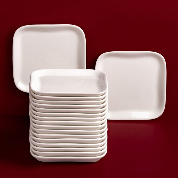 Ariane White 4 1/2'' x 4 1/2" Miniature Porcelain Squire Plate - 18/Case (AMNARN000101001) - iFoodservice Online