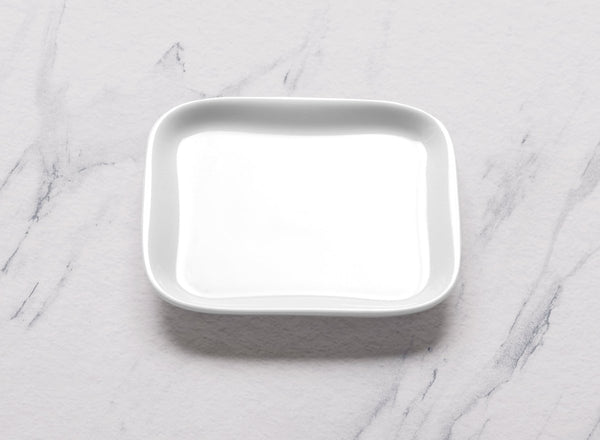 Ariane White 4 1/2'' x 4 1/2" Miniature Porcelain Squire Plate - 18/Case (AMNARN000101001) - iFoodservice Online