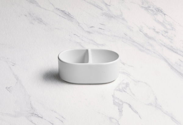 Ariane White 4 1/3" Prime - Warm Porcelain Sugar Pack Holder With Partition - 12/Case (APRARN000077003) - iFoodservice Online